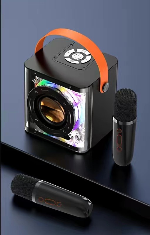 Transportable Bluetooth Karaoke Speaker with USB Connectivity, RGB LED Lights, Excessive-Efficiency Out of doors Stereo, Battery-Powered, Plastic Design