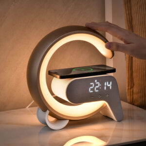 Versatile RGB Bedside Clock with Wi-fi Charging and Bluetooth Speaker