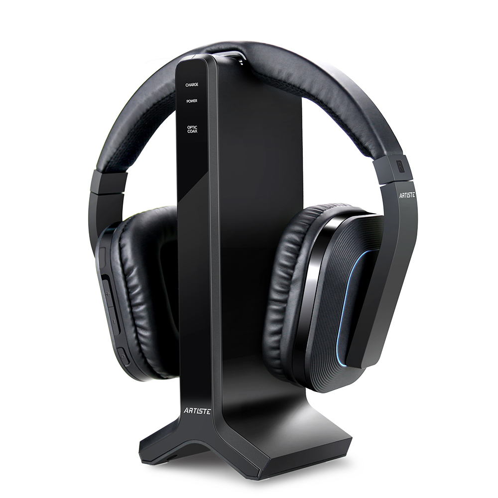 Wi-fi Rechargeable Hello-Fi Headset for House Theater with Adjustable Headband for TV Viewing – Consists of Optical, Coaxial, RCA, and three.5mm AUX Connectivity